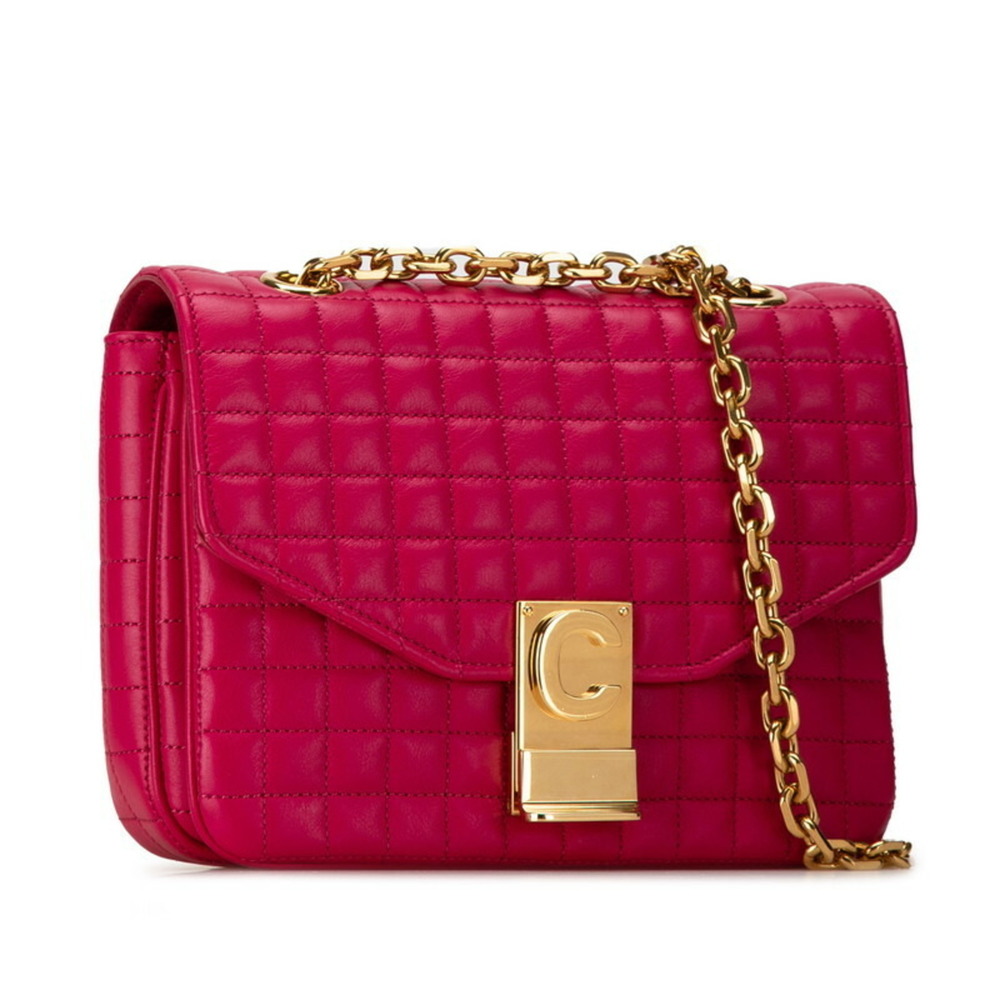 CELINE Pink Leather Shoulder Bag - Picture 3 of 11